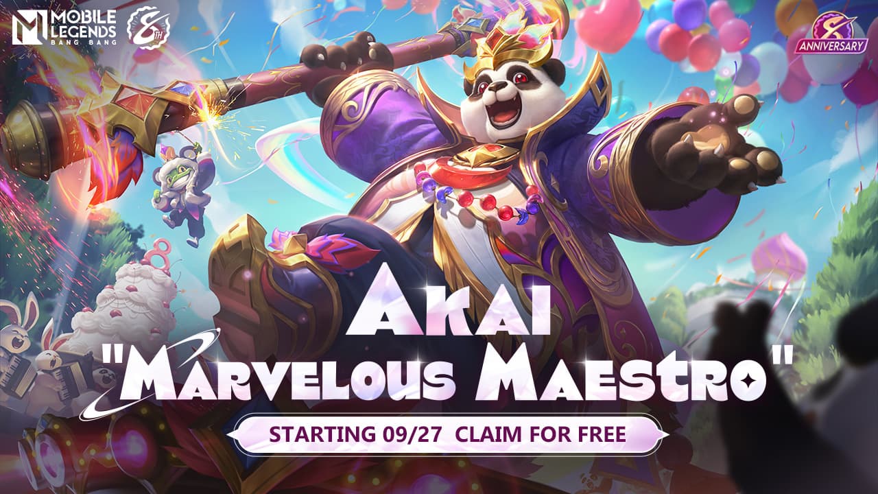 Akai Free Skin "Marvelous Maestro" | MLBB 8th Anniversary